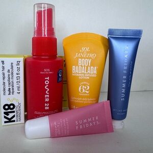 Beauty Travel size bundle sol de janeiro tower 28 summer Fridays K18 hair set